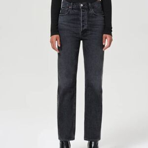 Agolde Straight Leg Jeans - Charcoal Black